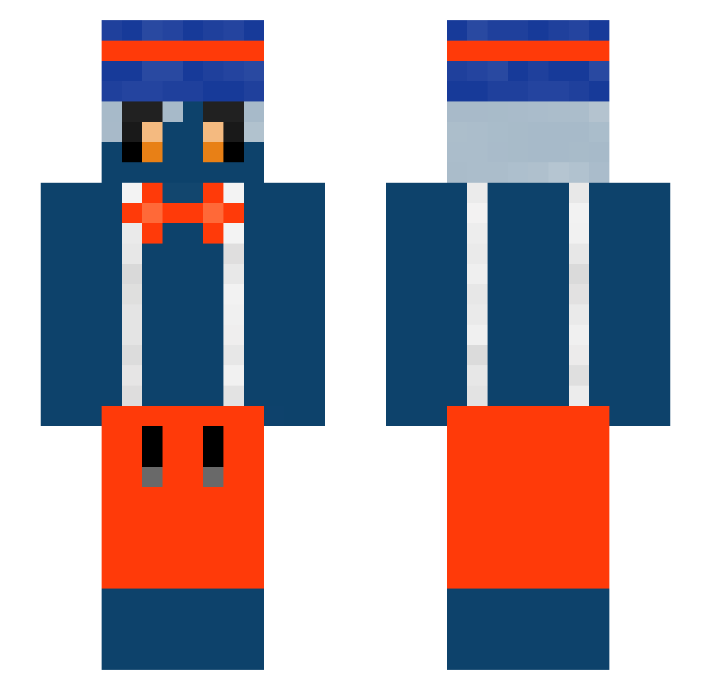 Hamuudy Minecraft skin, front and back view