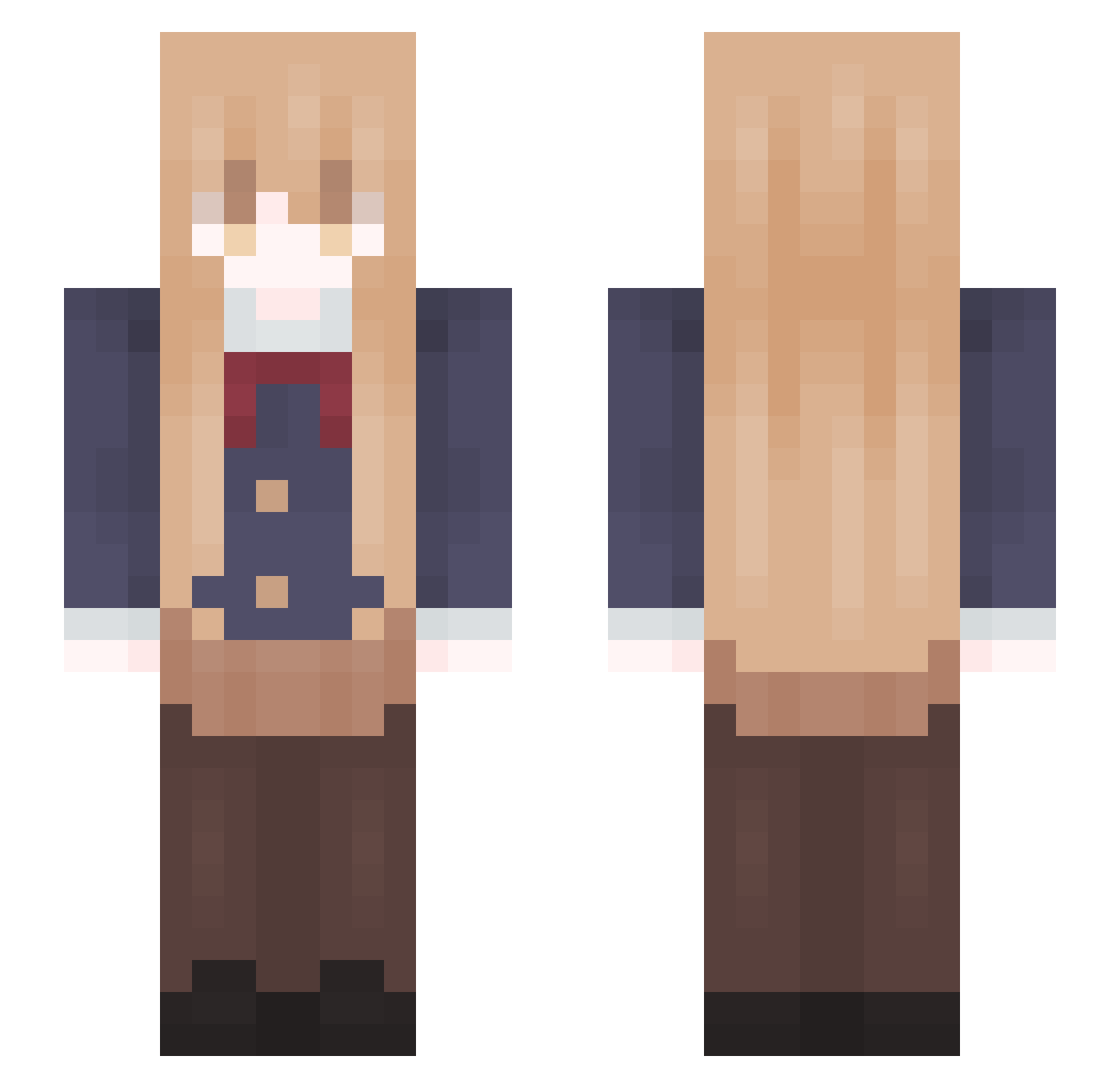 Hiro_1001 Minecraft skin, front and back view