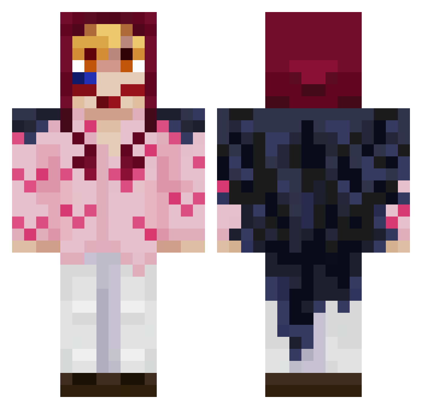 Lasterlein Minecraft skin, front and back view