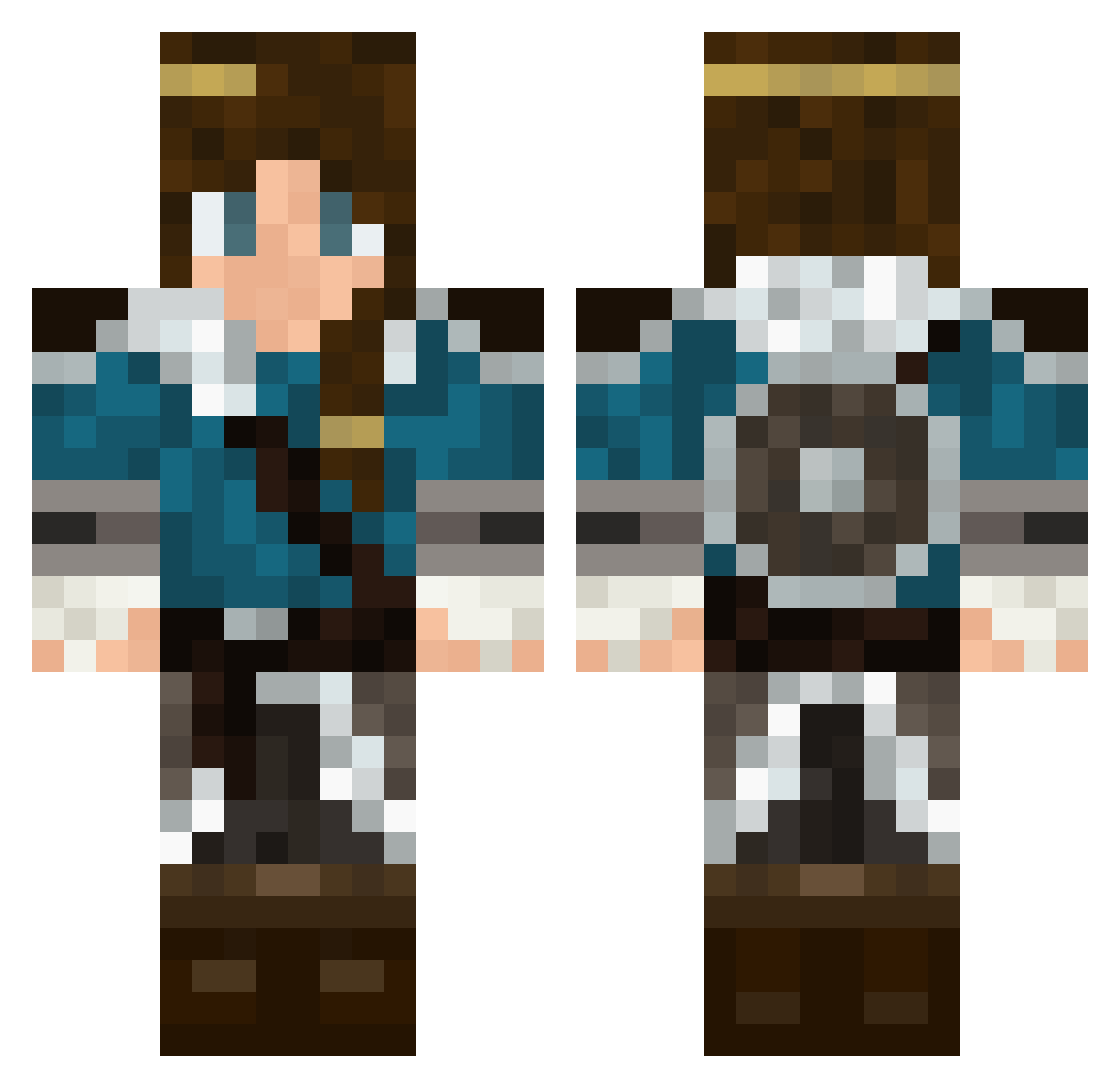 KreuzBlume Minecraft skin, front and back view