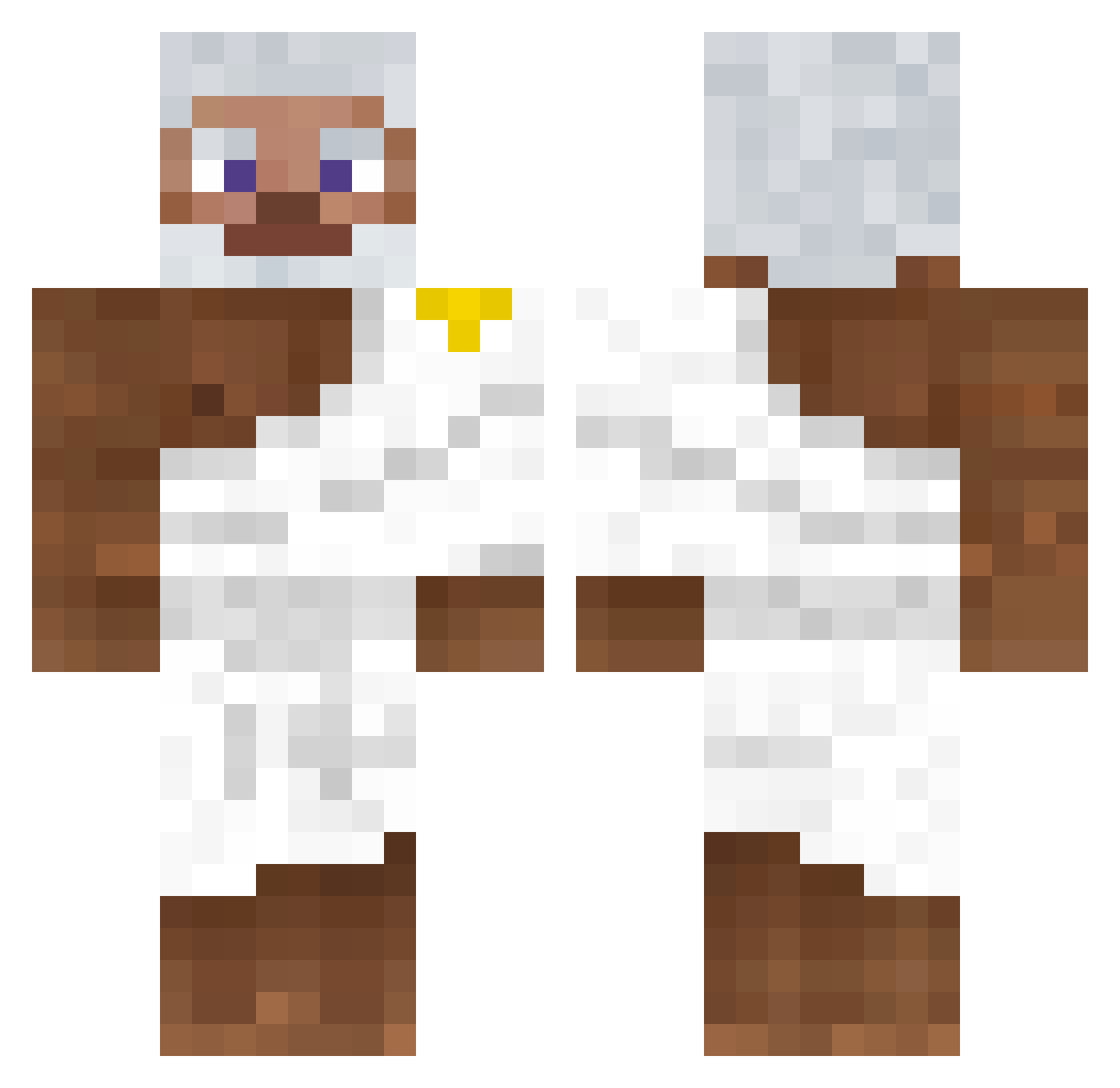 ShinyBustling786 Minecraft skin, front and back view