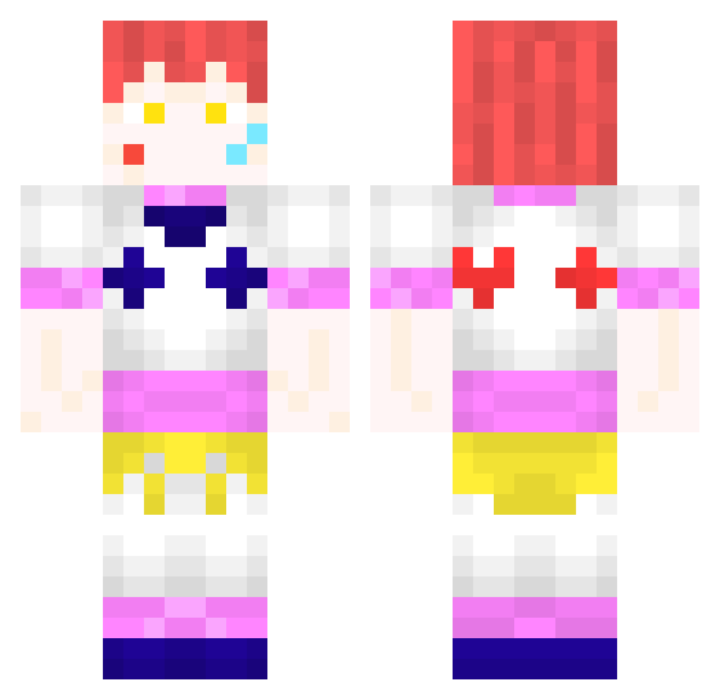 unkend Minecraft skin, front and back view