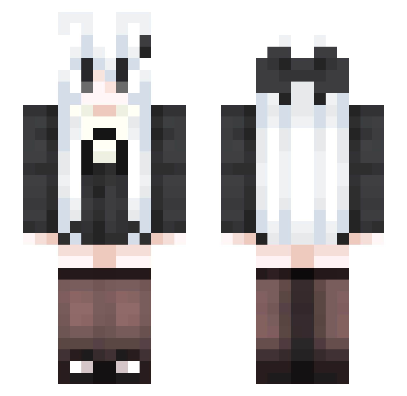 JuvenileActor Minecraft skin, front and back view