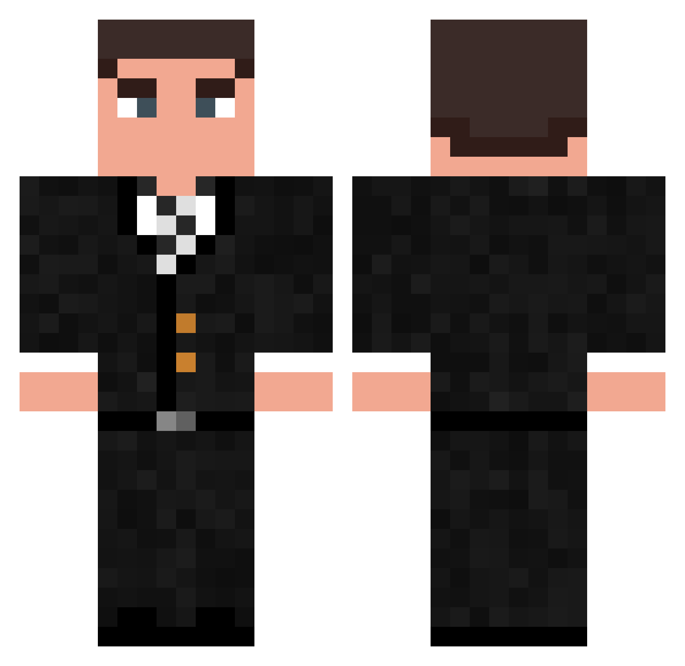 jwb777 Minecraft skin, front and back view