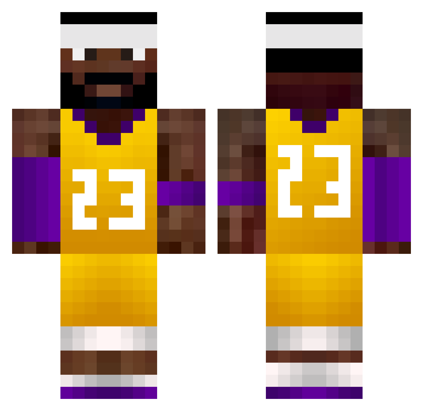 Hardcase Minecraft skin, front and back view