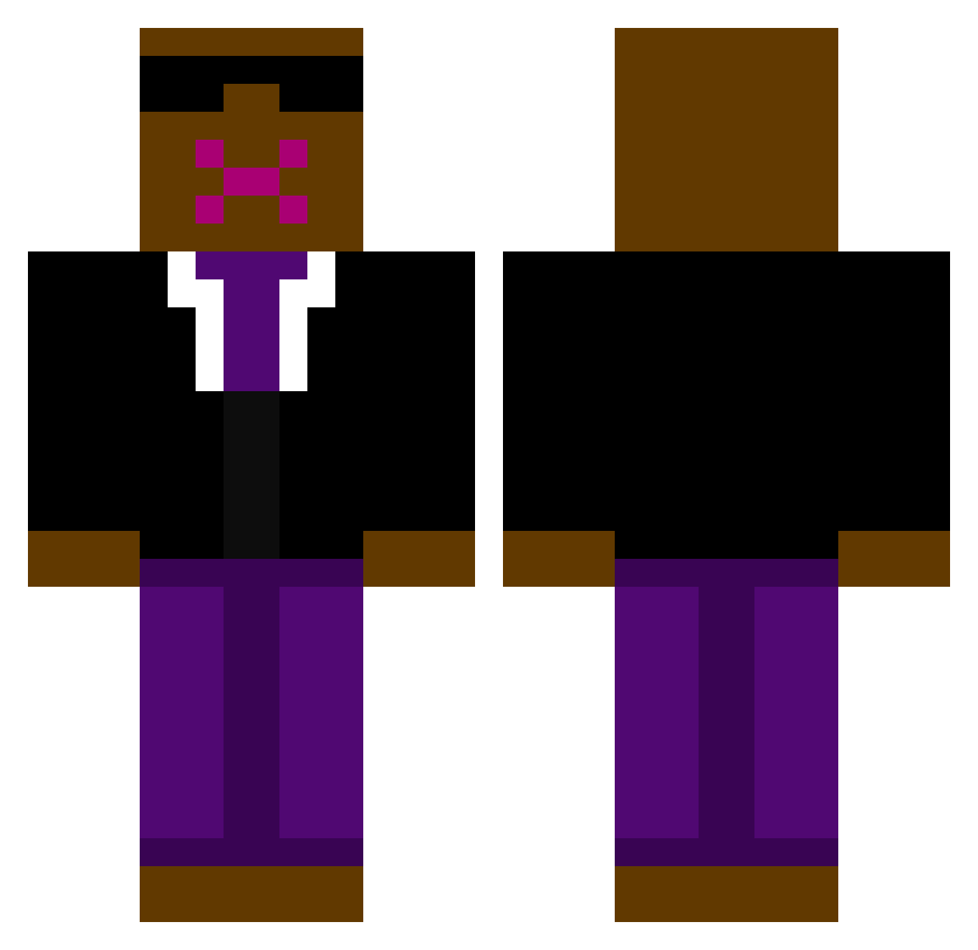 Roxkar Minecraft skin, front and back view