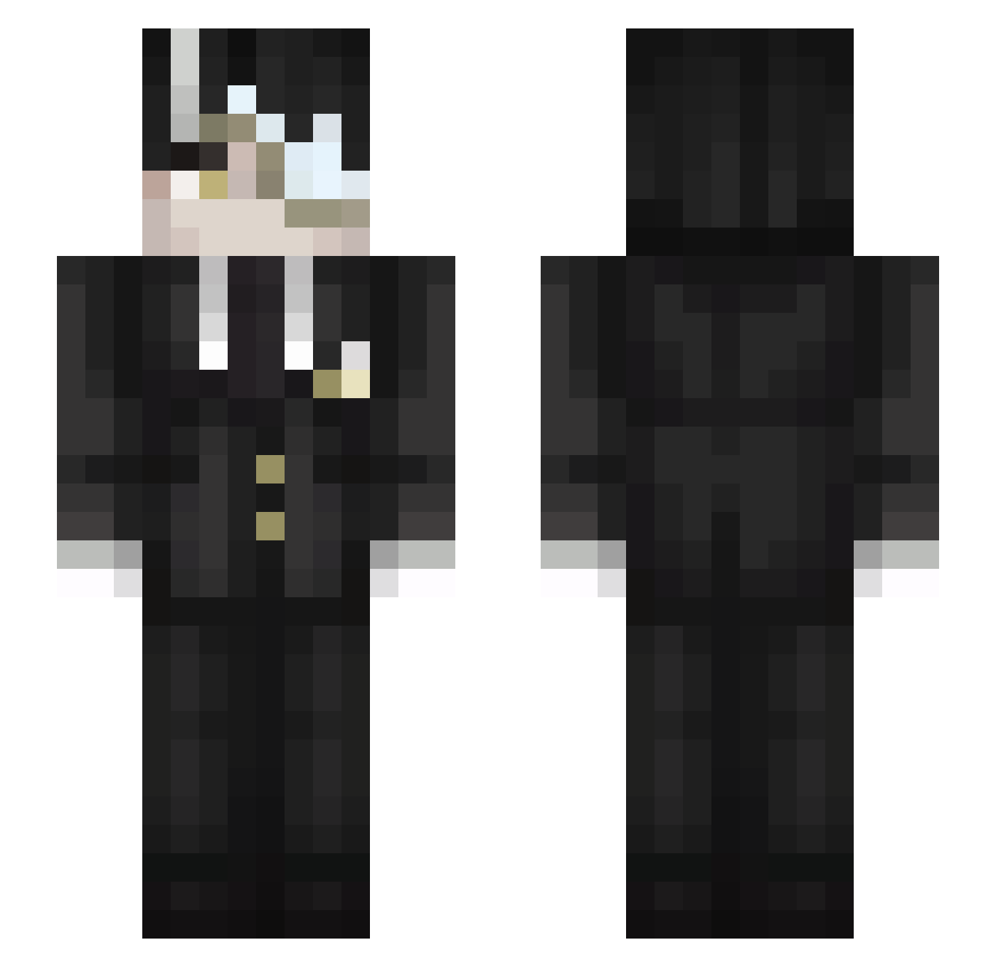 Puritzel Minecraft skin, front and back view