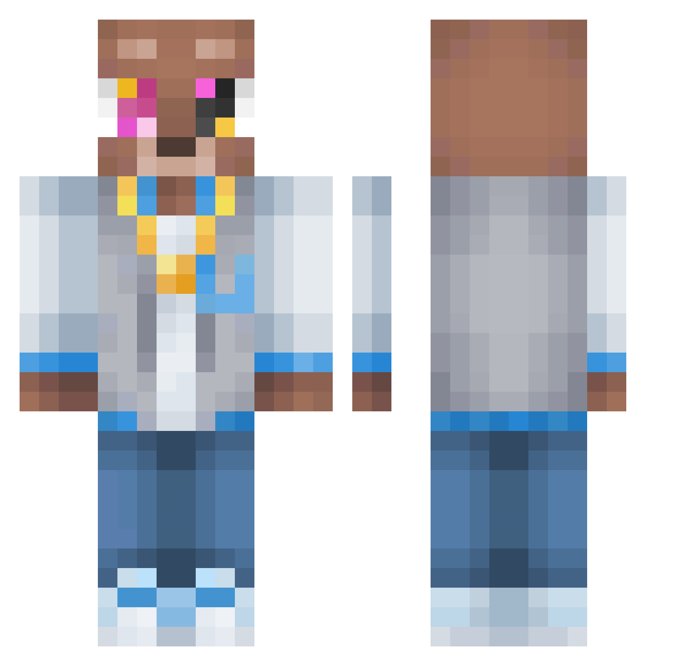 PlayboiFarti6969 Minecraft skin, front and back view