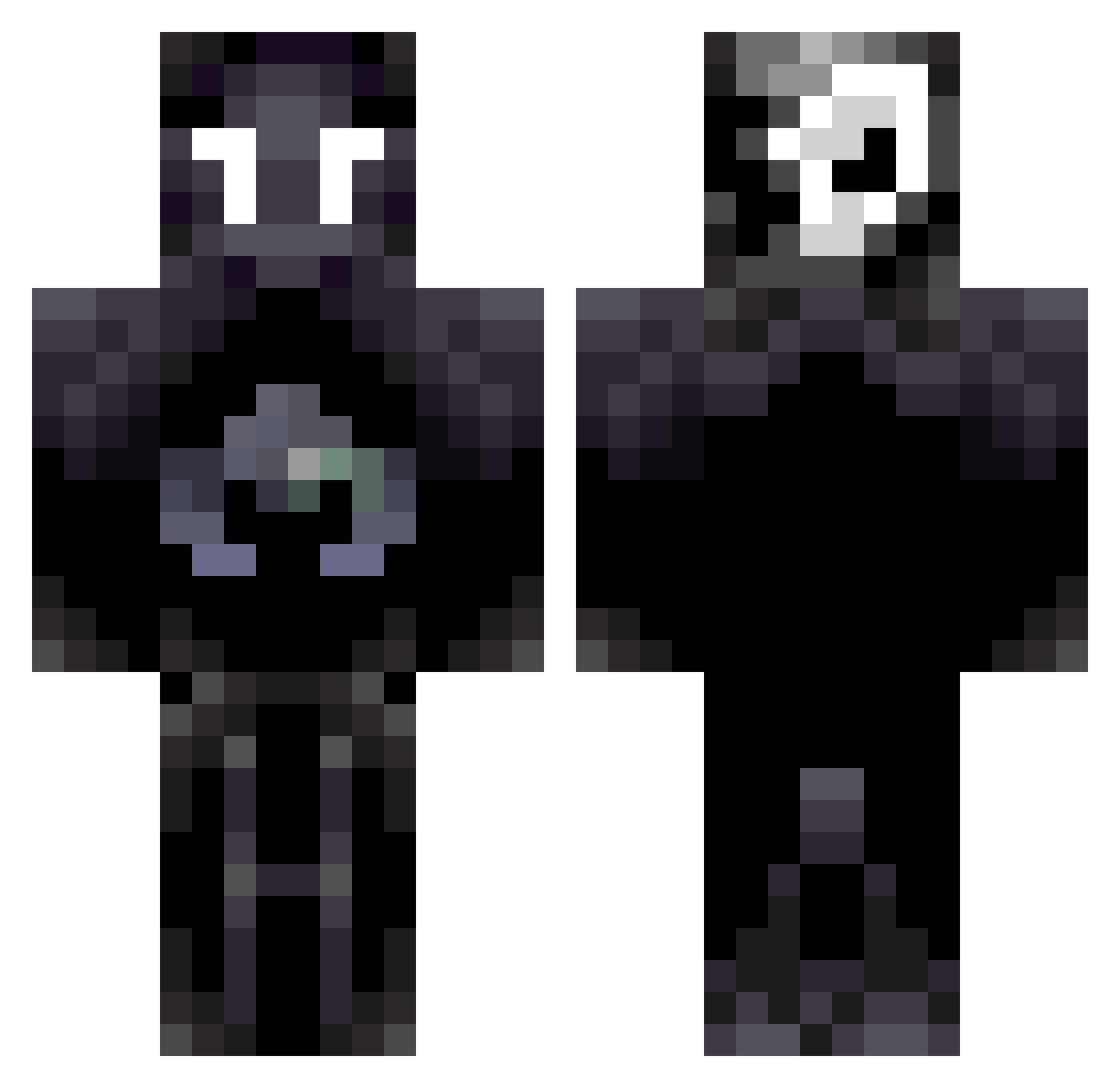 MundaySux Minecraft skin, front and back view