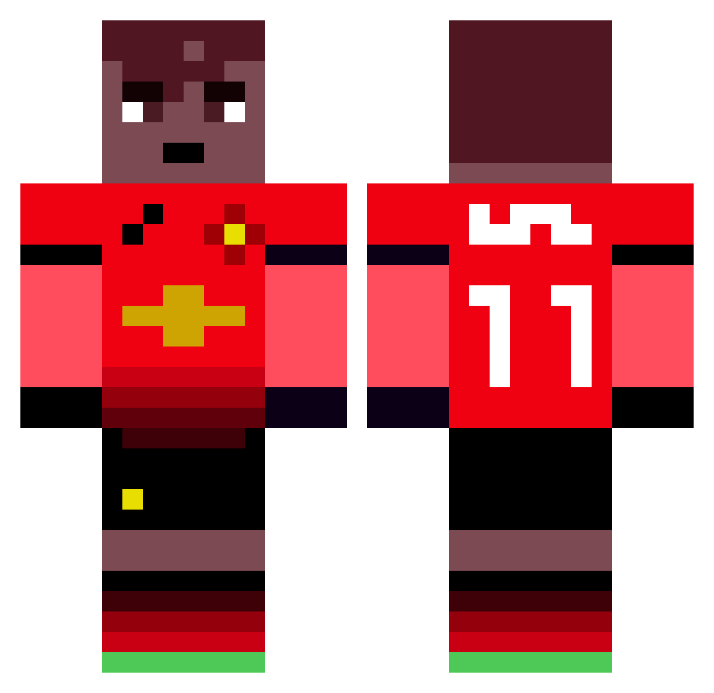 JackieStew Minecraft skin, front and back view