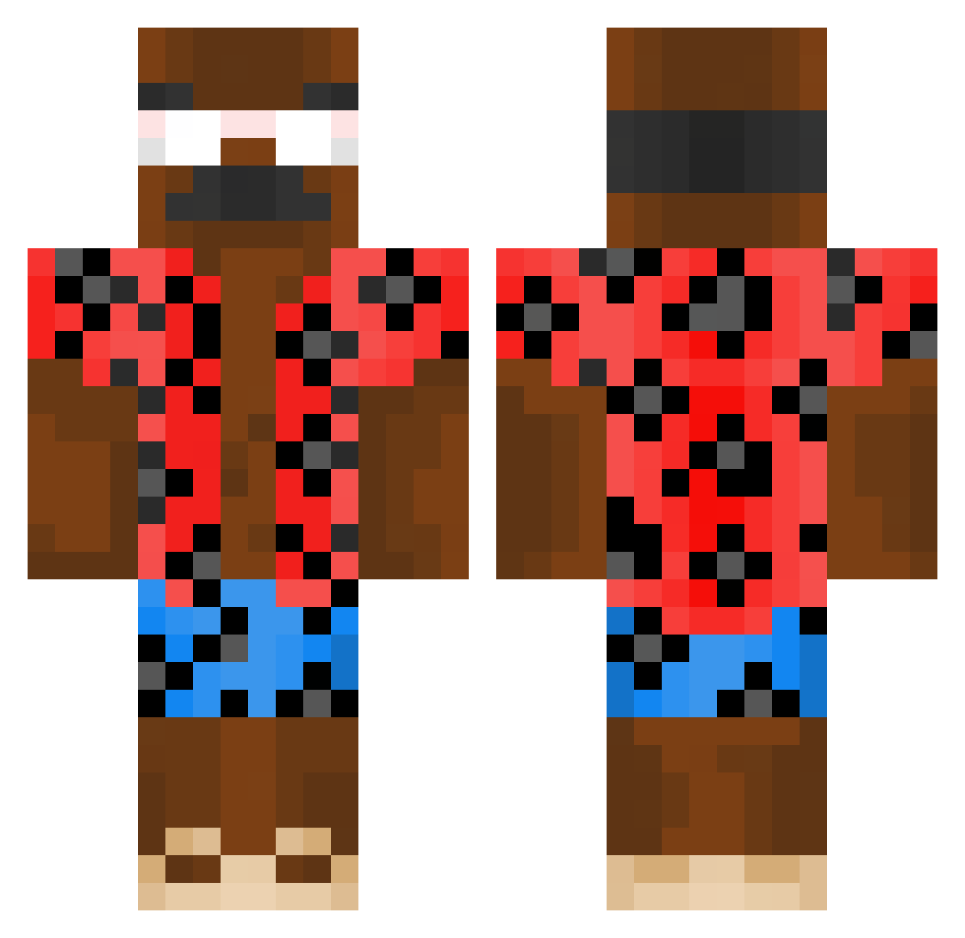 Simbambe2137 Minecraft skin, front and back view