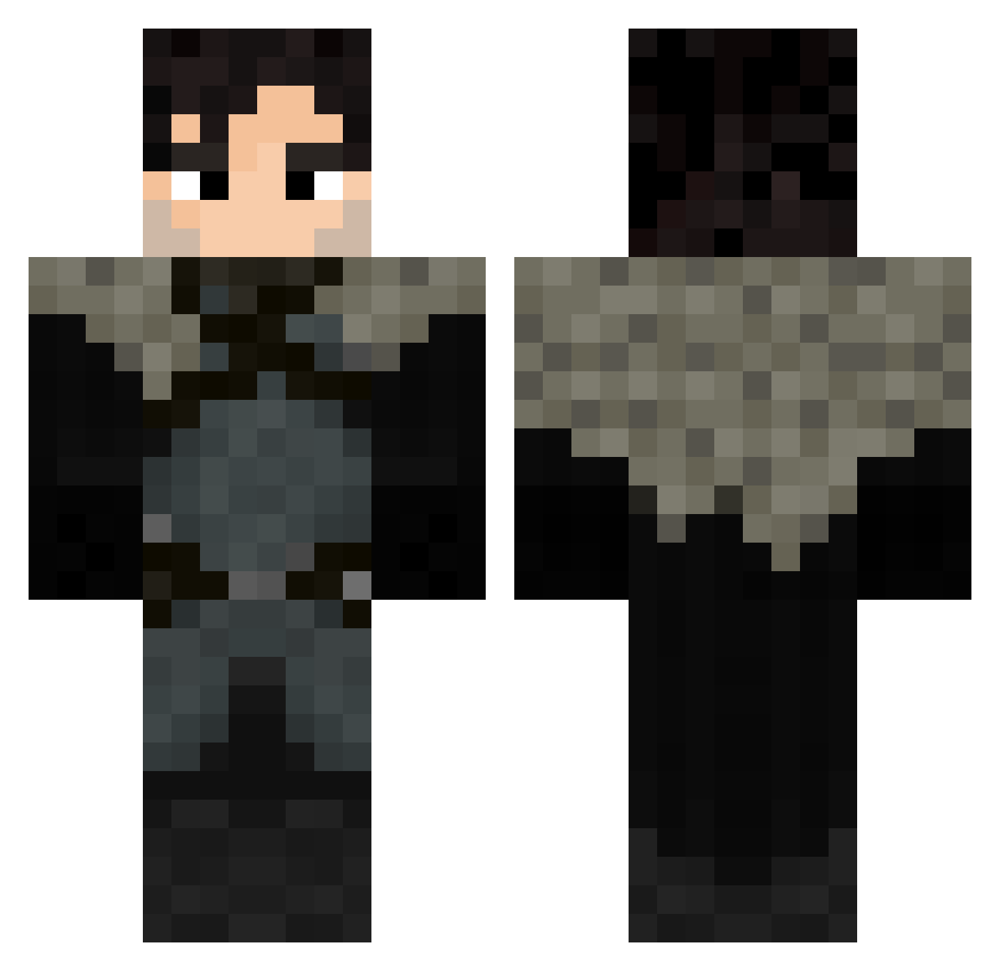 lanelyZV Minecraft skin, front and back view