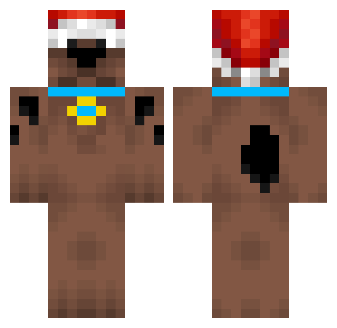 Doggish Minecraft skin, front and back view