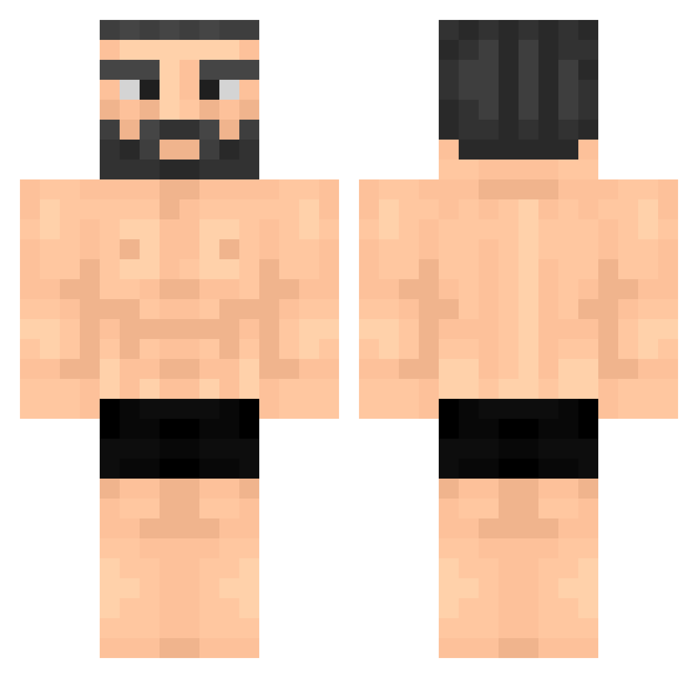 Juwu828 Minecraft skin, front and back view