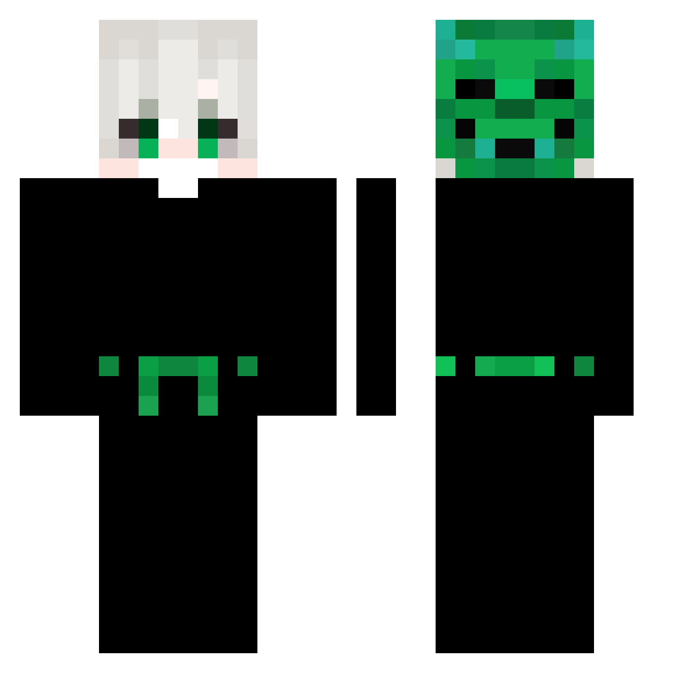 Earile Minecraft skin, front and back view