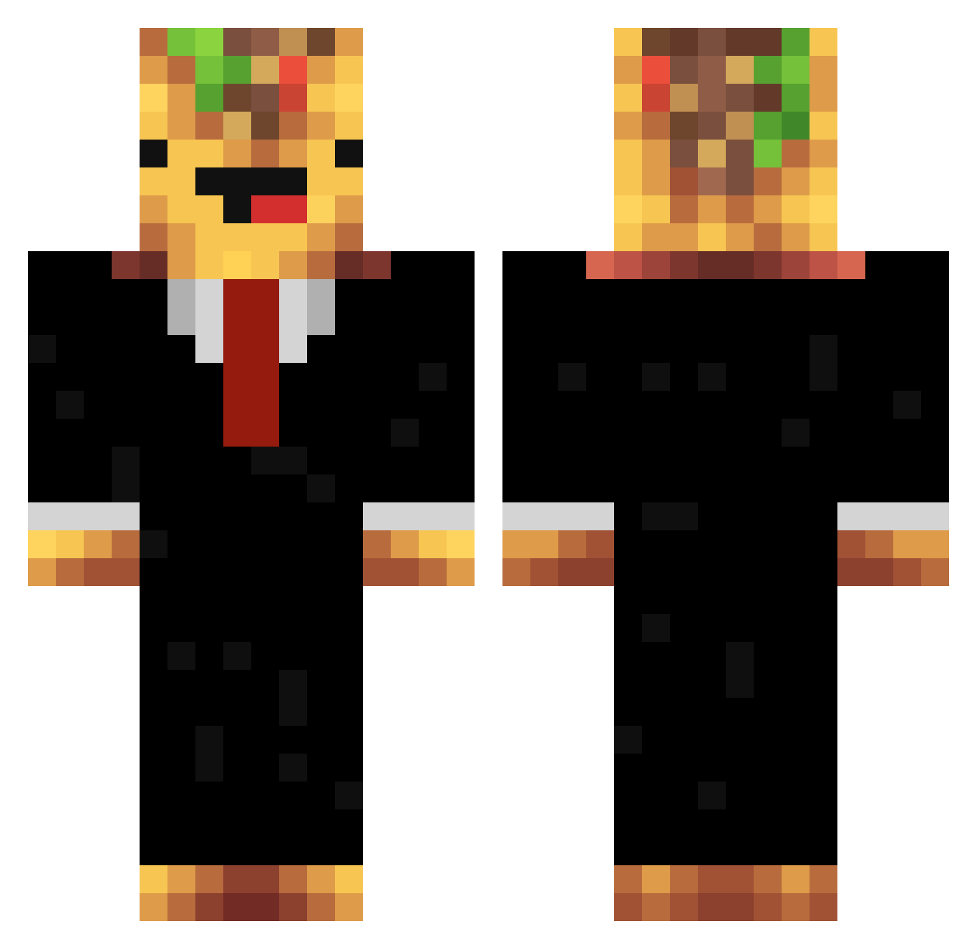 Kebab_GamerDK Minecraft skin, front and back view