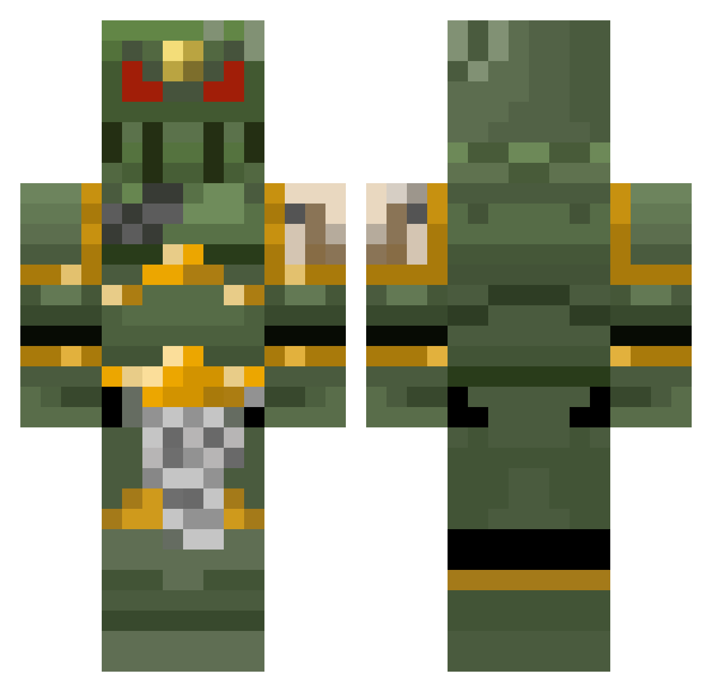 elvenvity Minecraft skin, front and back view