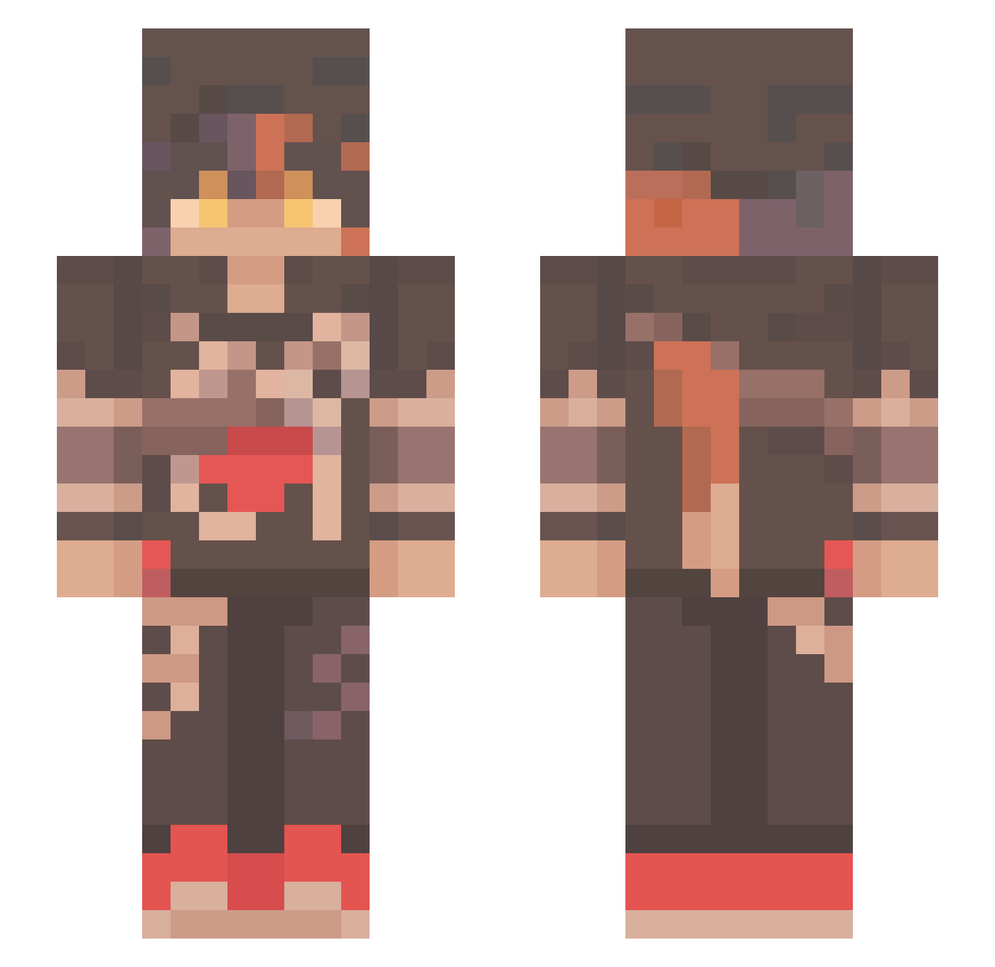 Vek572 Minecraft skin, front and back view