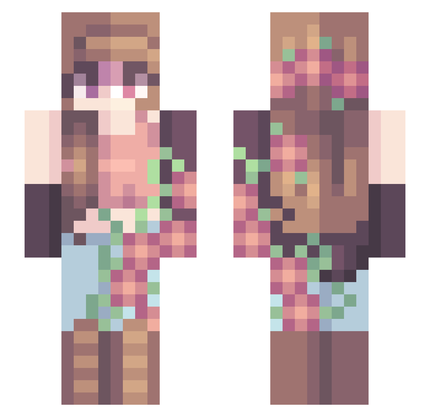 augustkline Minecraft skin, front and back view