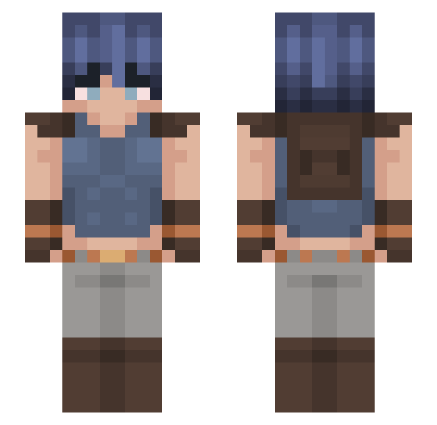 BadillitaUWU Minecraft skin, front and back view