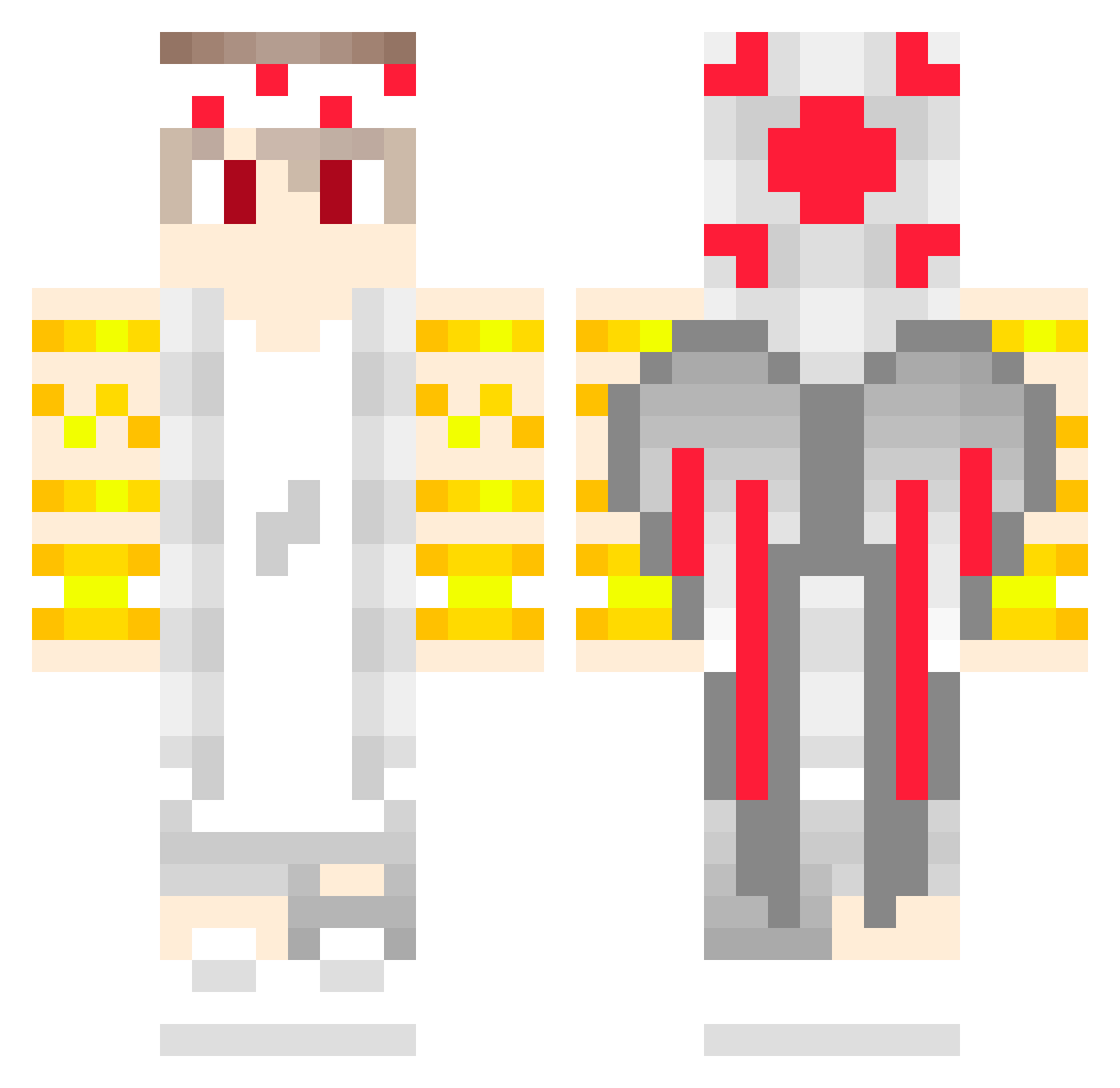 Amazedspace Minecraft skin, front and back view