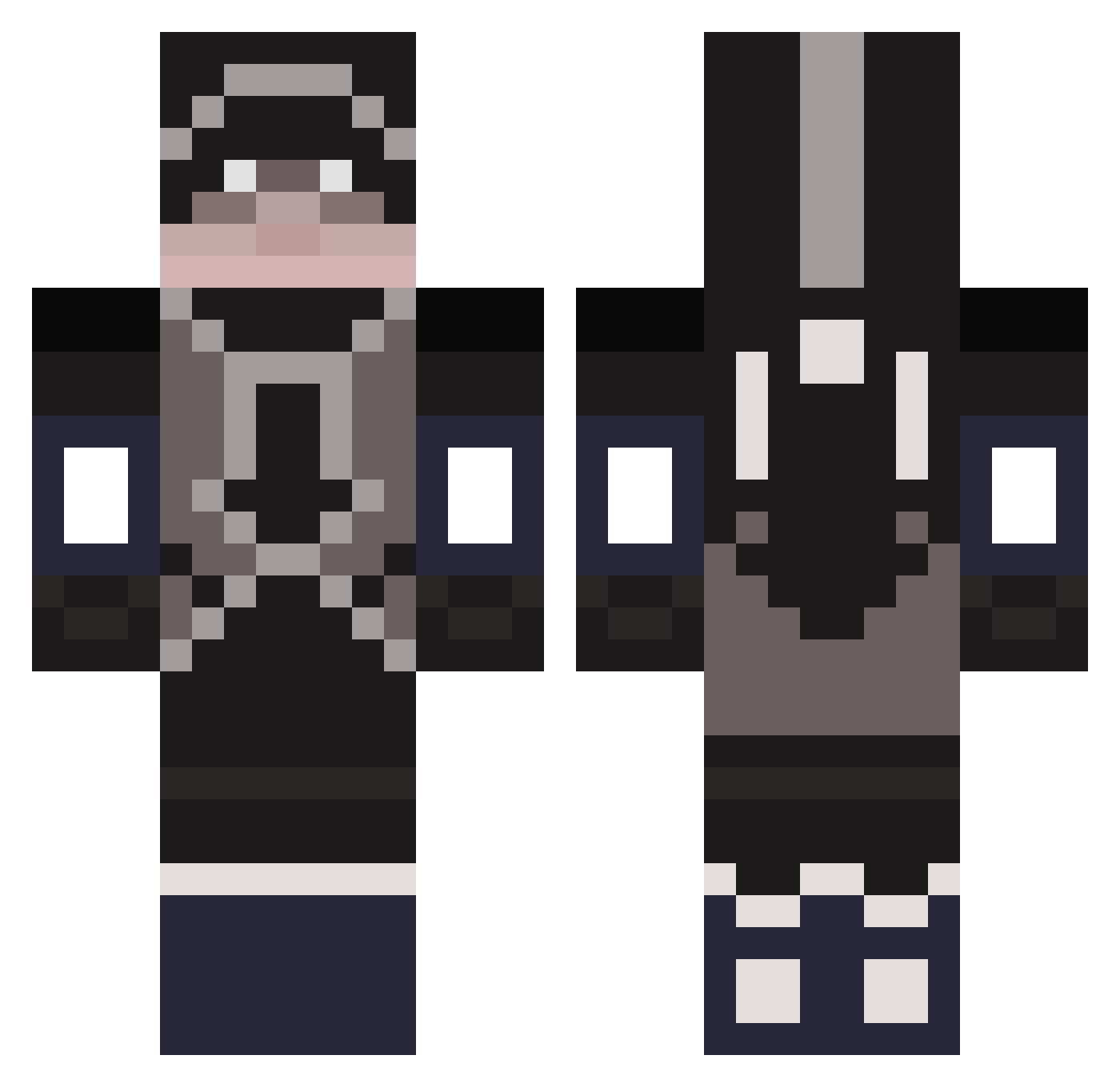 Rodder Minecraft skin, front and back view