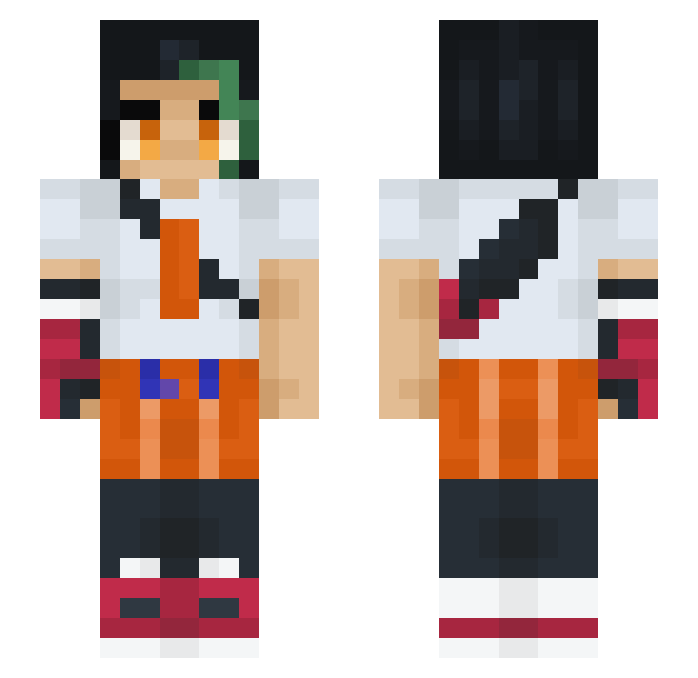 Oxbyter Minecraft skin, front and back view