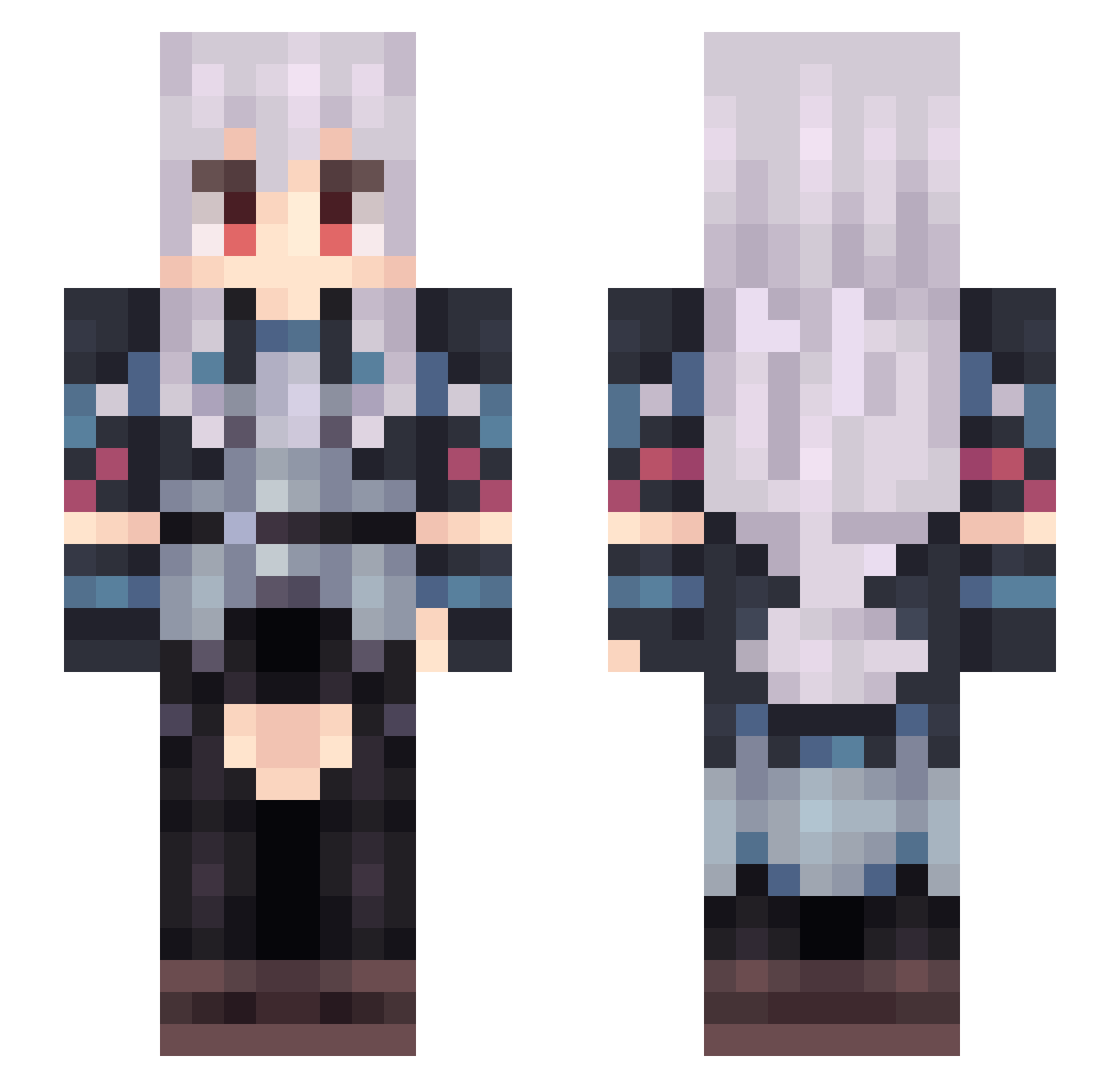 Skadi_daisuki Minecraft skin, front and back view