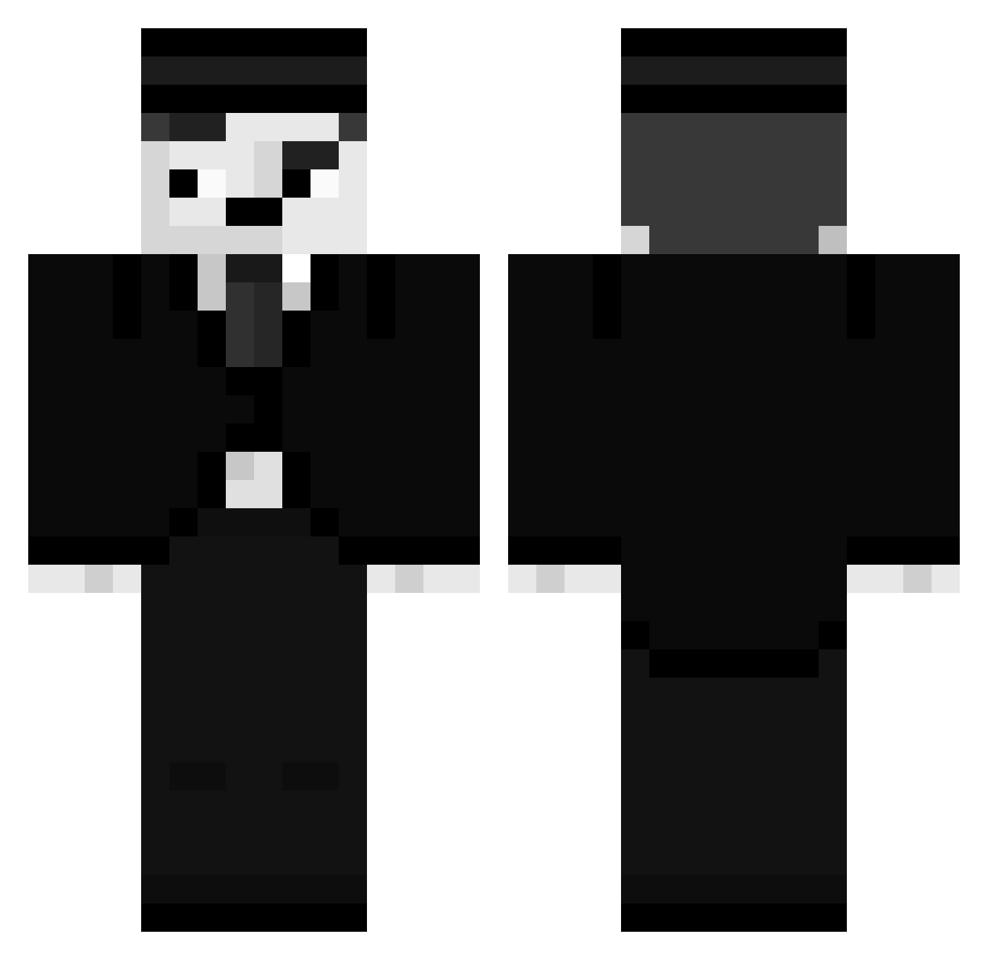rryuo Minecraft skin, front and back view