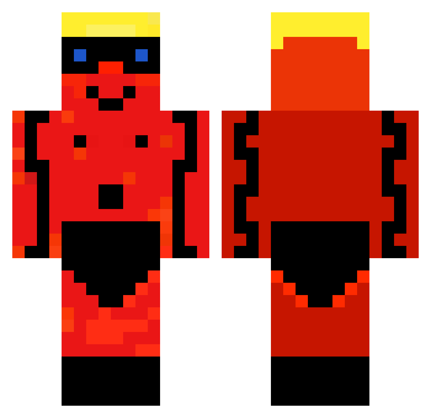 towwiie Minecraft skin, front and back view