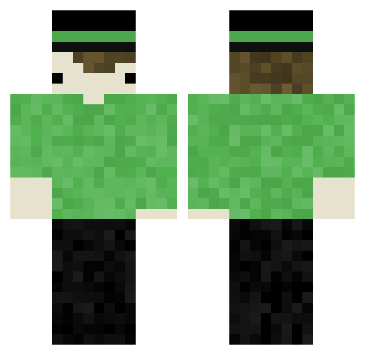 yGabrews Minecraft skin, front and back view