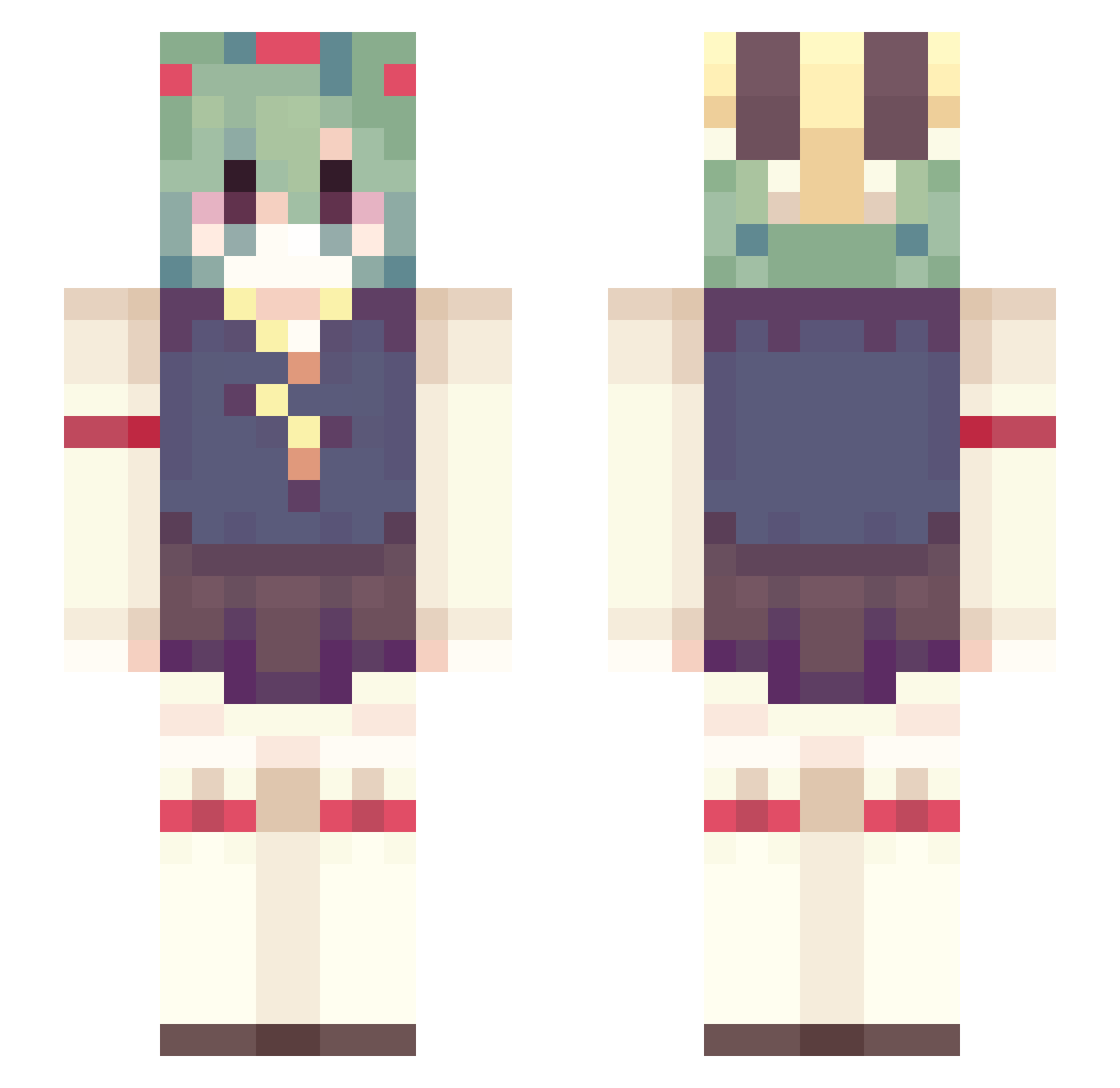 kahndeys Minecraft skin, front and back view