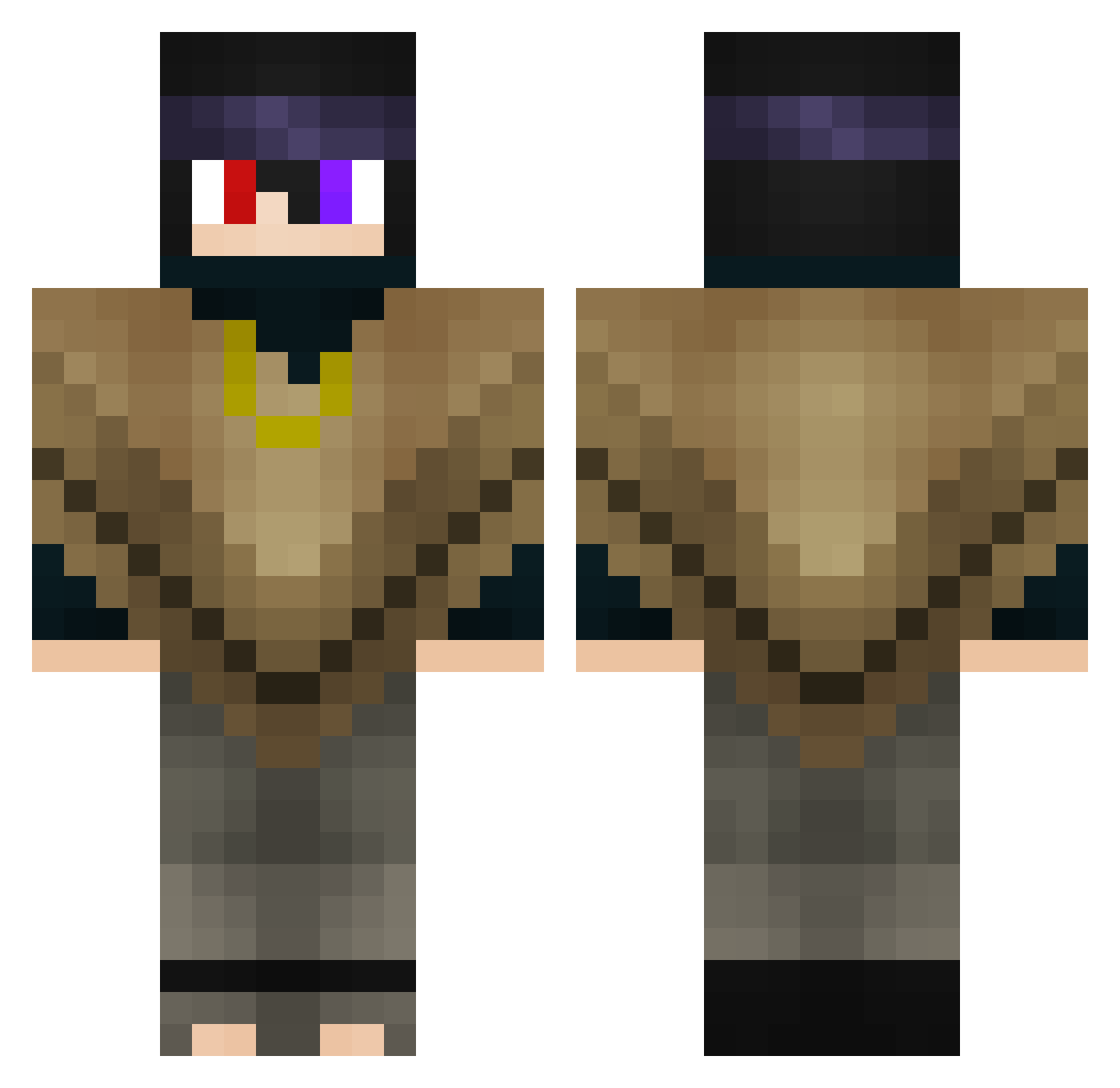Since Minecraft skin, front and back view