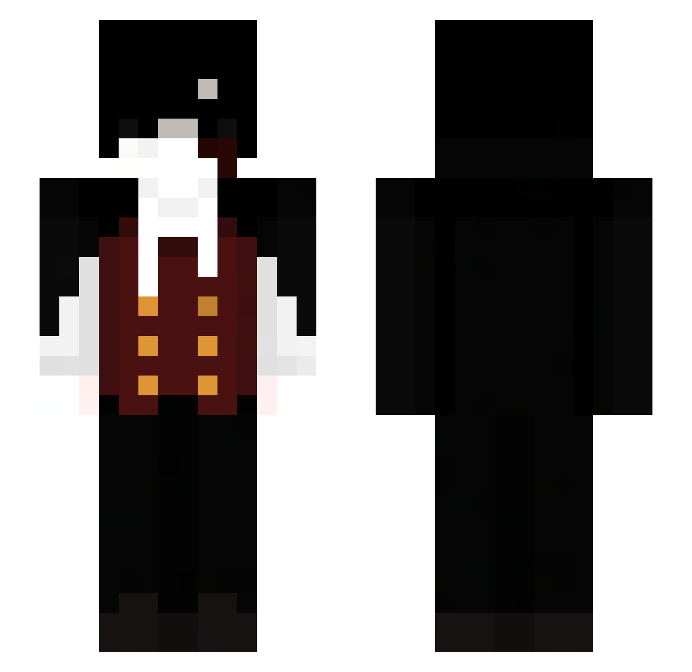 PBATTT Minecraft skin, front and back view