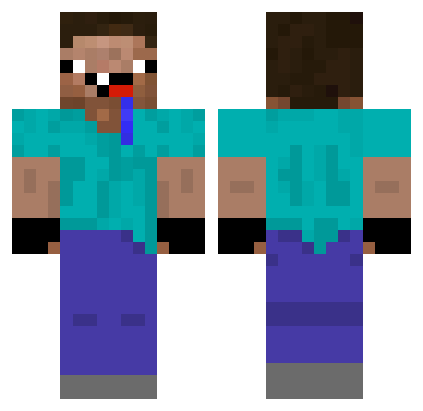 Sanchizes22802 Minecraft skin, front and back view