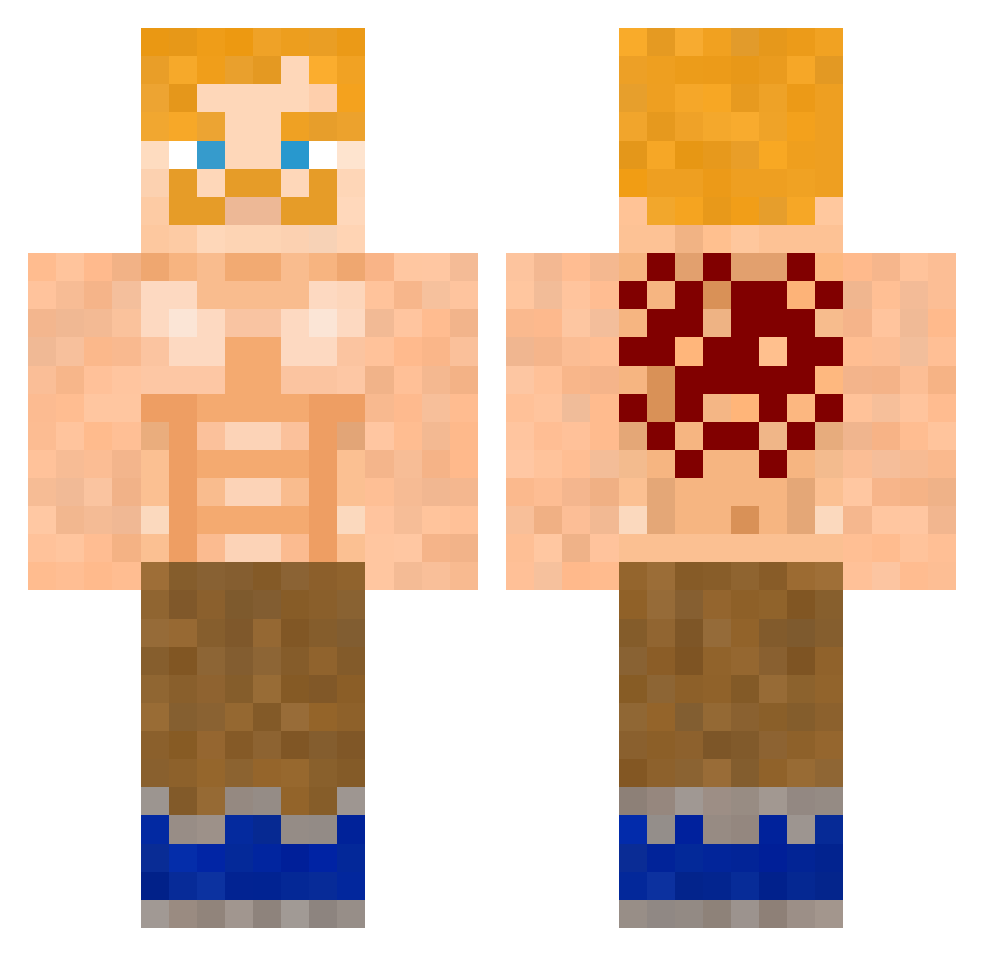 ajsss Minecraft skin, front and back view