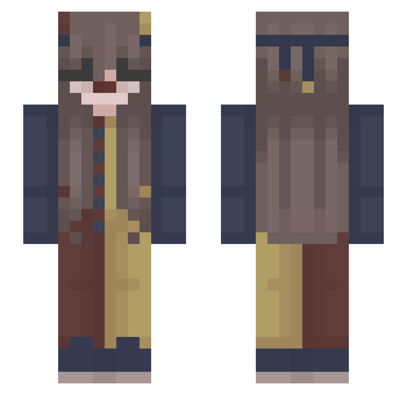 hakunnaa Minecraft skin, front and back view