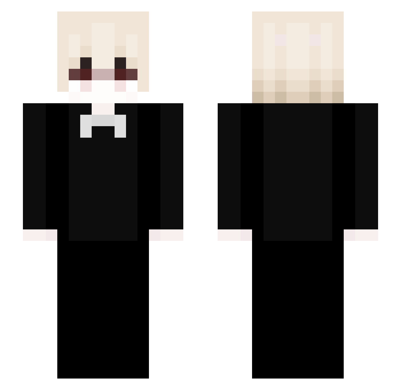 JNKIS Minecraft skin, front and back view