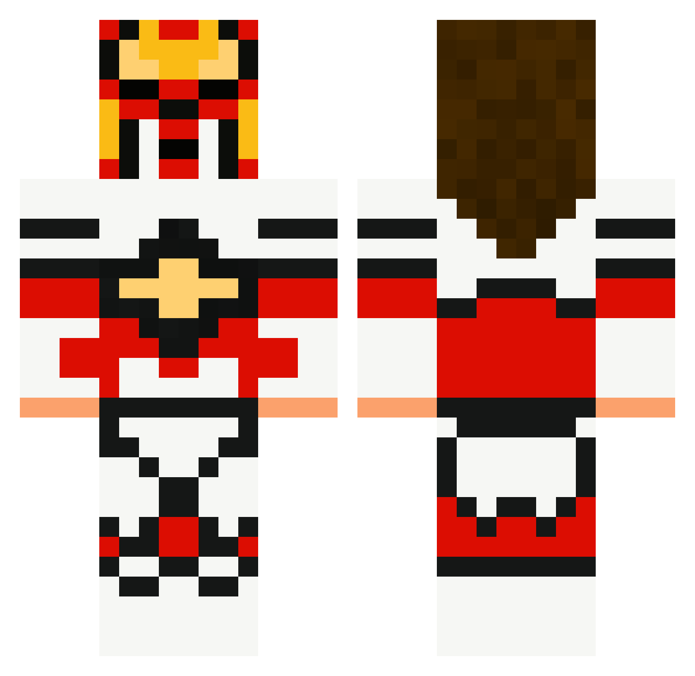 Biodegradability Minecraft skin, front and back view