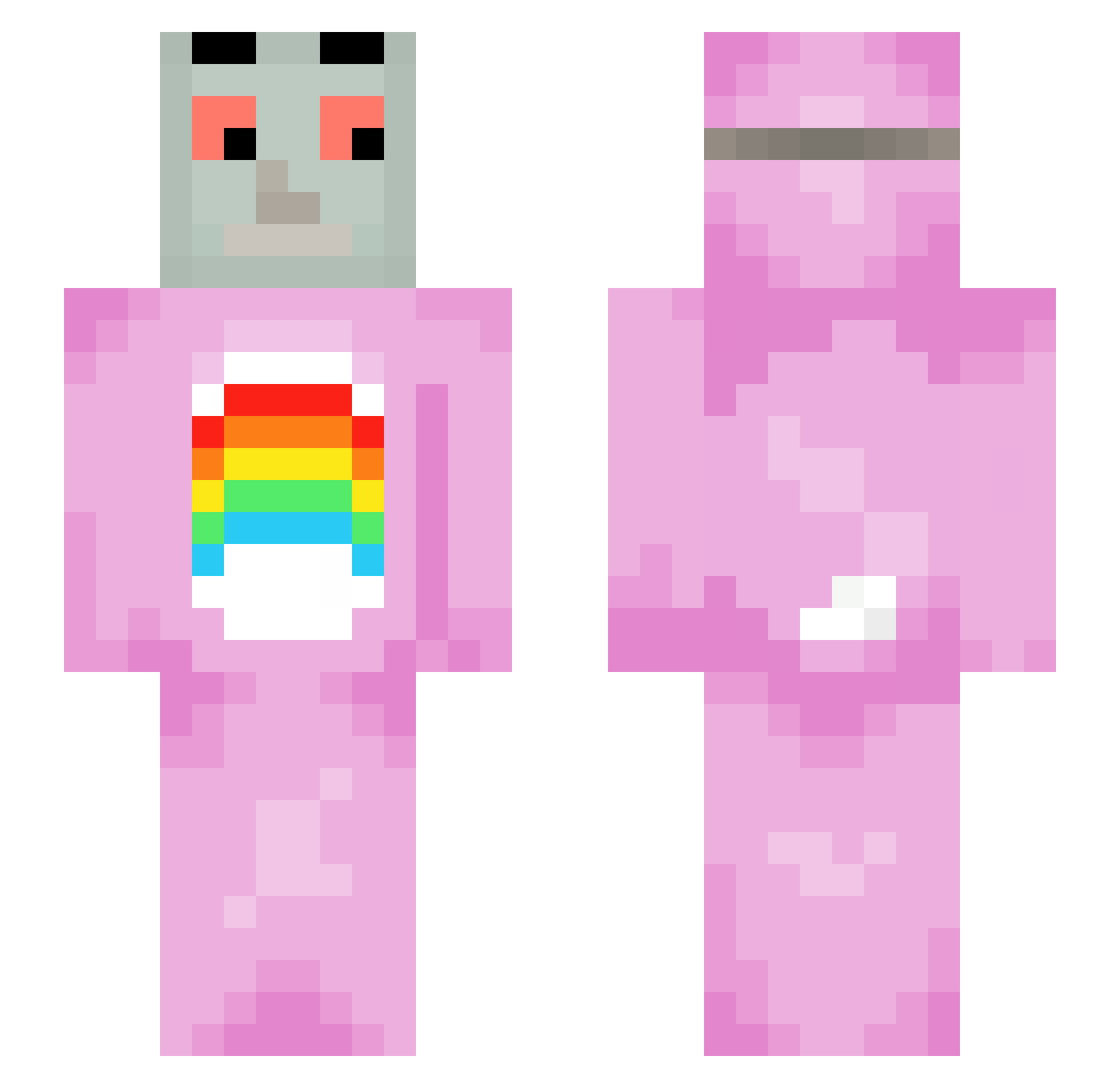athl Minecraft skin, front and back view
