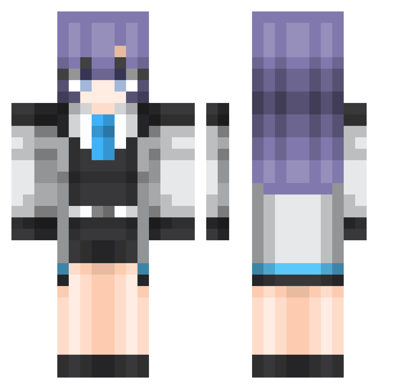 Koreanairs1 Minecraft skin, front and back view