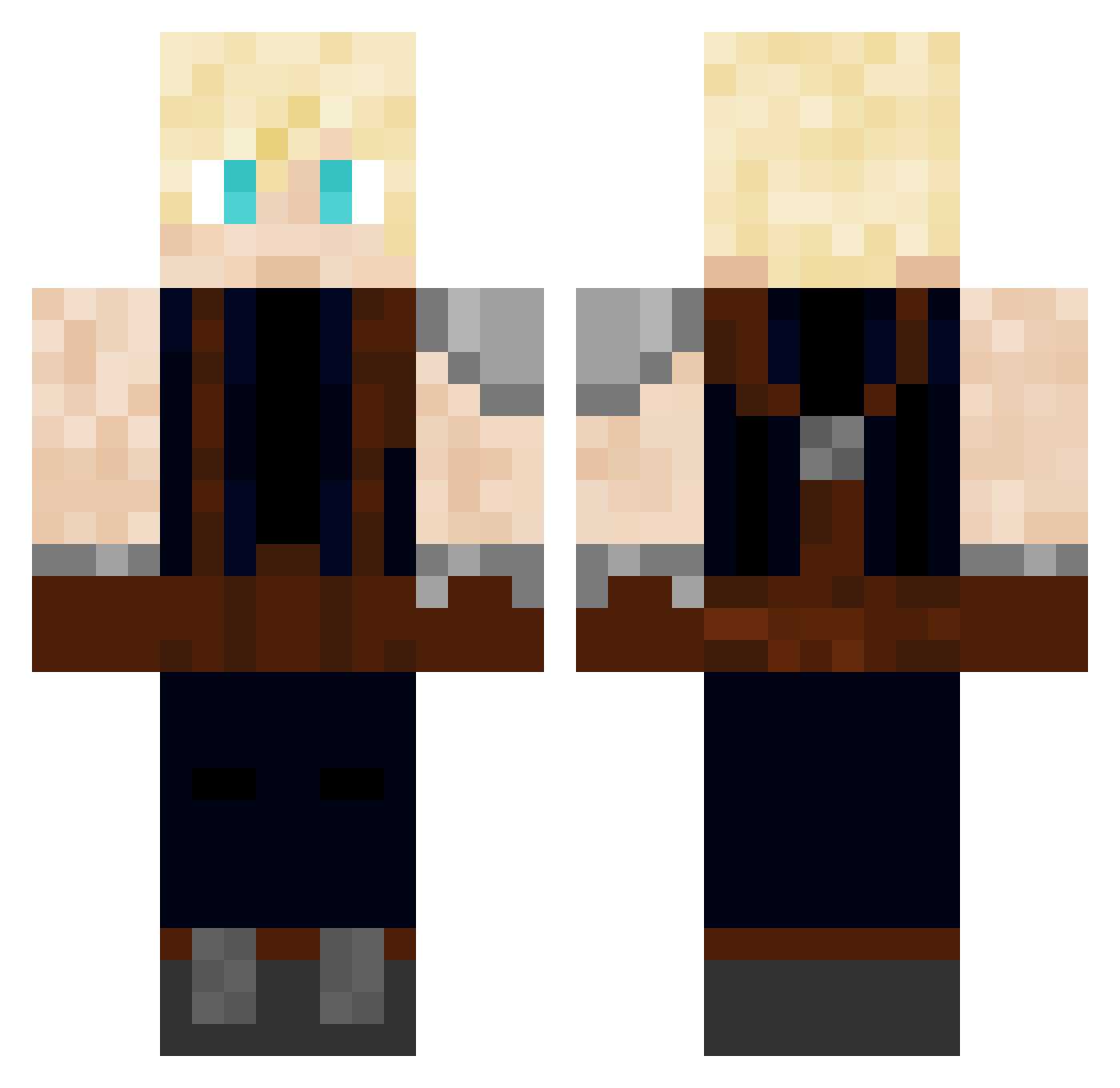 Skanderon Minecraft skin, front and back view