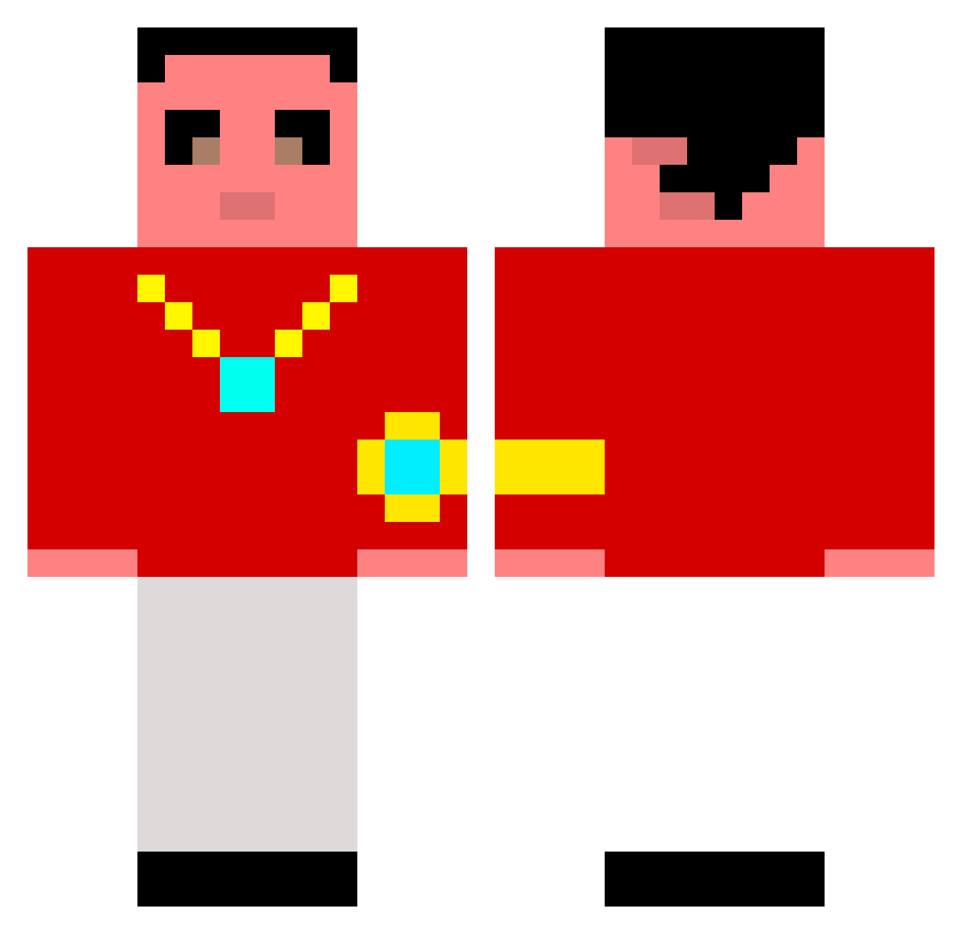 Kleop4tra_ Minecraft skin, front and back view