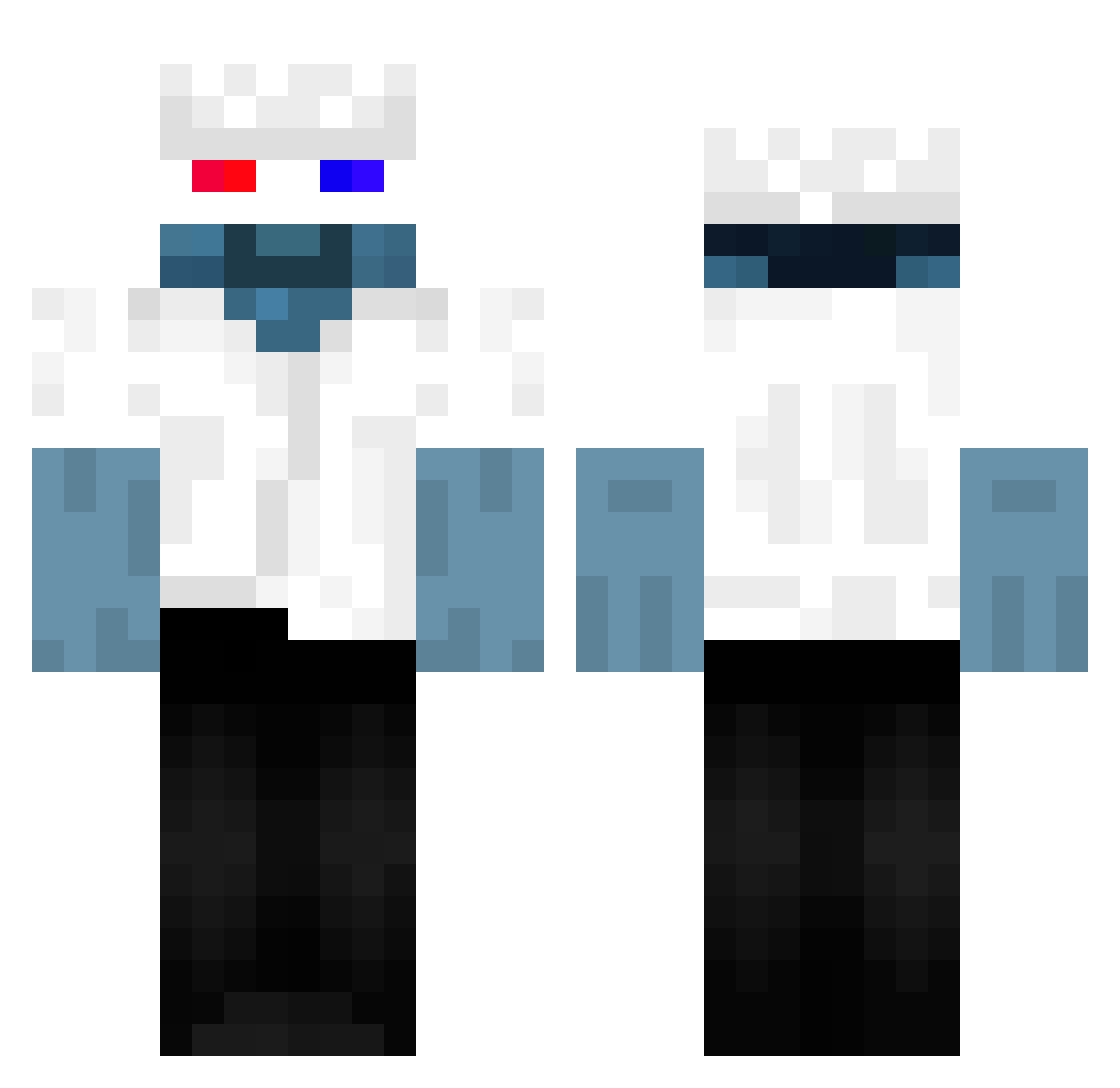 neverbaloon Minecraft skin, front and back view