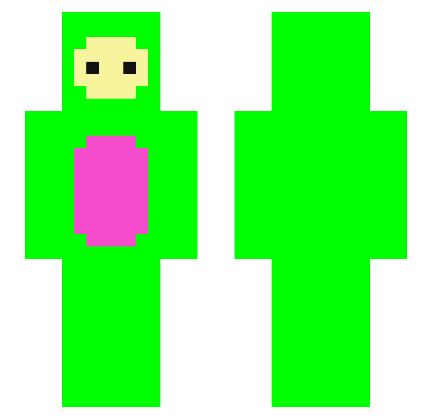 sunnyballs Minecraft skin, front and back view