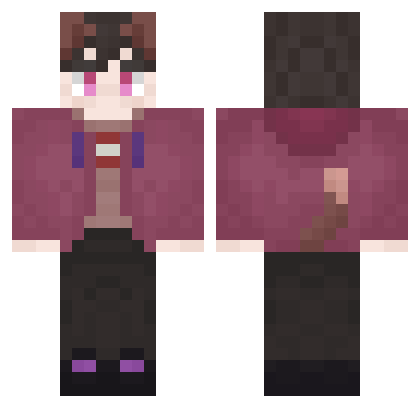 CyberMadHatter Minecraft skin, front and back view