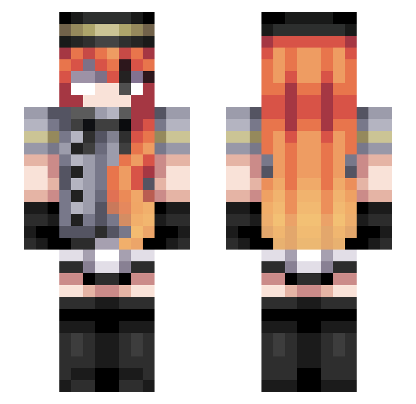 reially Minecraft skin, front and back view