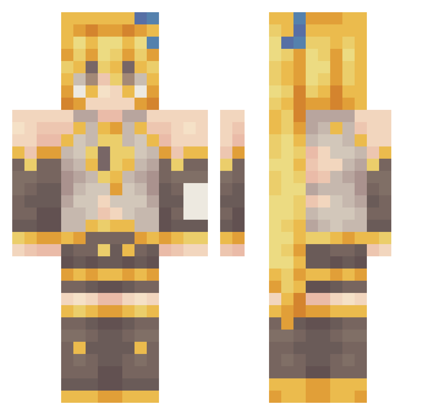 JustANormal_Idk Minecraft skin, front and back view