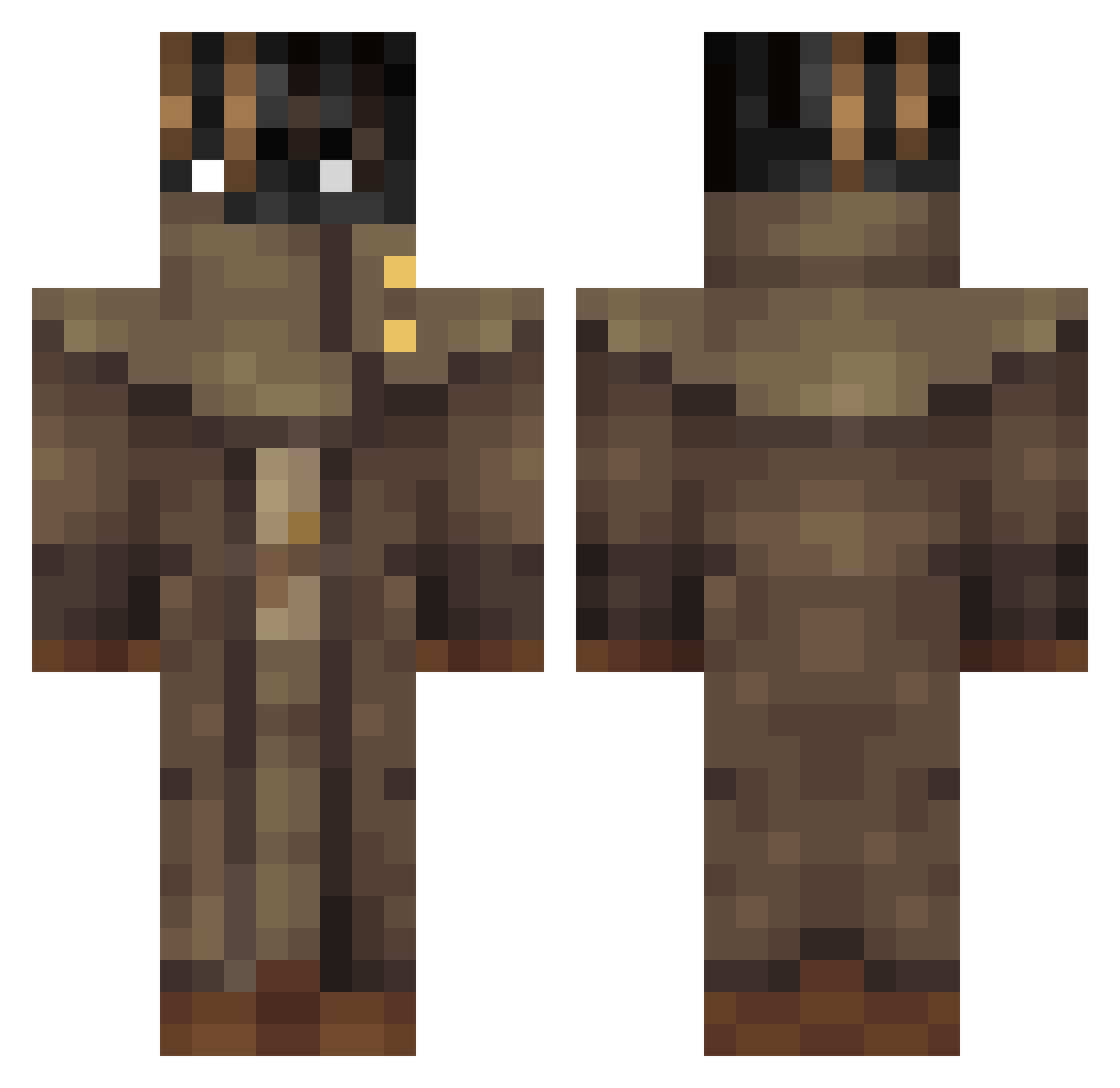 psto Minecraft skin, front and back view