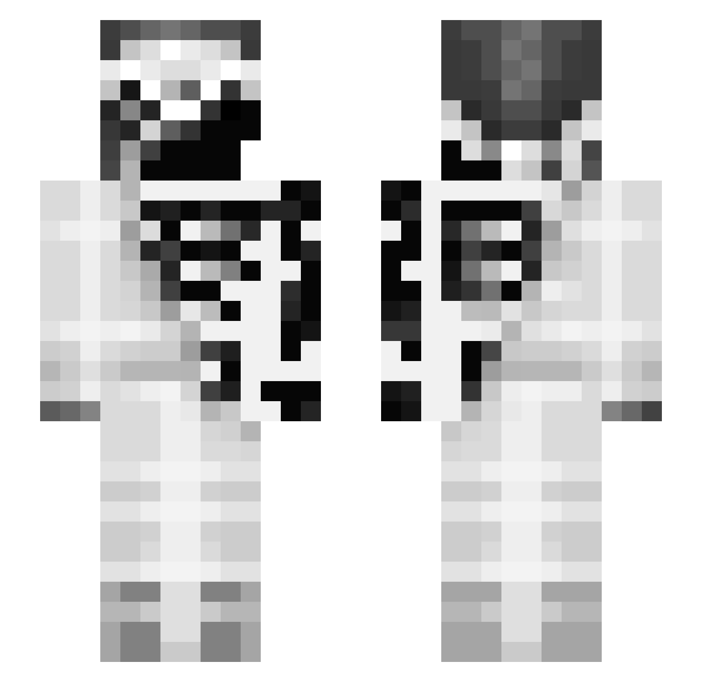 Phantomrrm Minecraft skin, front and back view
